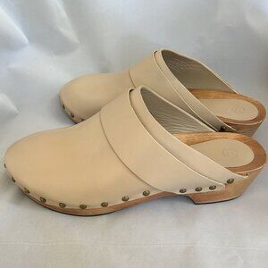 Beige Leather Clogs NEW Massimo Dutti Shoe Sz 9 Women’s Size 40
